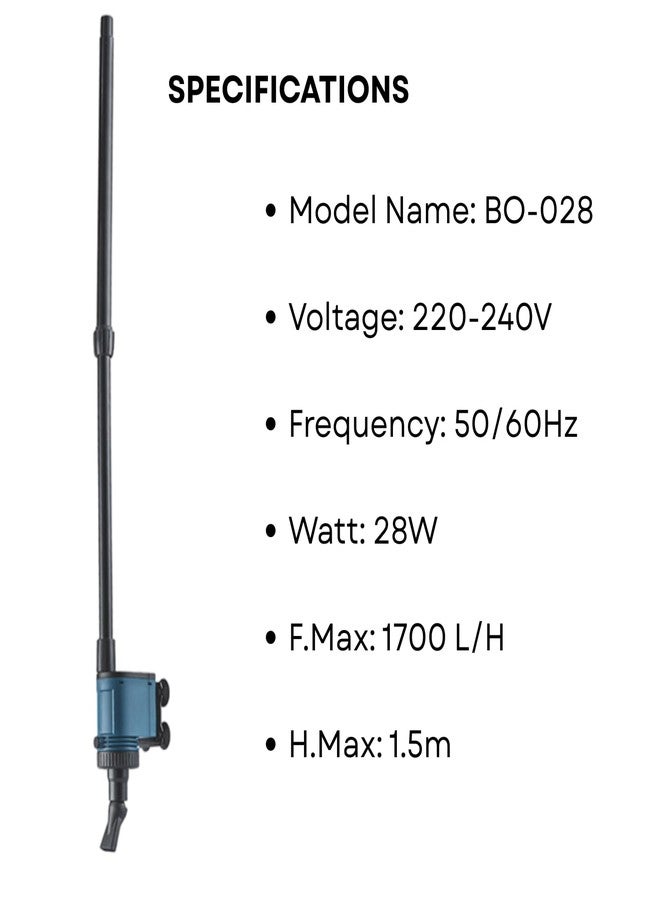 TUNAI S0B0 BO-028 Multifunction Clean Pump for Aquarium Fish Tank | Change Water | Dirt Absorption | Sand Washing | Suitable for Various Size Aquariums - Image 2